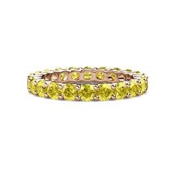 Joyce Yellow Sapphire Eternity Band Yellow Sapphire Common Prong Womens Eternity Ring Stackable ctw K Rose Gold