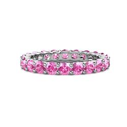 Joyce Pink Sapphire Eternity Band Pink Sapphire Common Prong Womens Eternity Ring Stackable ctw Platinum