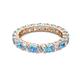 2 - Joyce 4.00 mm Blue Topaz and Diamond Eternity Band 