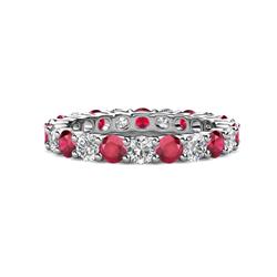 Joyce Ruby and Diamond Eternity Band Ruby and Diamond Common Prong Womens Eternity Ring Stackable ctw K White Gold