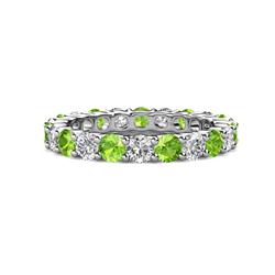 Joyce Peridot and Diamond Eternity Band Peridot and Diamond Common Prong Womens Eternity Ring Stackable ctw Platinum