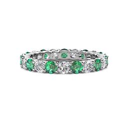 Joyce Emerald and Diamond Eternity Band Emerald and Diamond Common Prong Womens Eternity Ring Stackable ctw Platinum