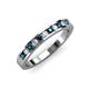 3 - Kathiryn 2.30 mm Blue and White Lab Grown Diamond 11 Stone Wedding Band 