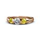 1 - Raea 1.13 ctw Lab Grown Diamond and Yellow Sapphire Three Stone Engagement Ring 