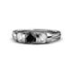 1 - Raea Black Diamond and White Lab Grown Diamond Three Stone Engagement Ring 