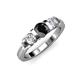 2 - Raea Black Diamond and White Lab Grown Diamond Three Stone Engagement Ring 