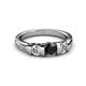 3 - Raea Black Diamond and White Lab Grown Diamond Three Stone Engagement Ring 