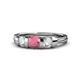 1 - Raea Rhodolite Garnet and Lab Grown Diamond Three Stone Engagement Ring 