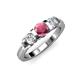 2 - Raea Rhodolite Garnet and Lab Grown Diamond Three Stone Engagement Ring 