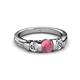 3 - Raea Rhodolite Garnet and Lab Grown Diamond Three Stone Engagement Ring 