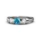 1 - Raea London Blue Topaz and Lab Grown Diamond Three Stone Engagement Ring 