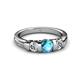 3 - Raea London Blue Topaz and Lab Grown Diamond Three Stone Engagement Ring 