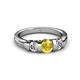 3 - Raea Lab Created Yellow Sapphire and Lab Grown Diamond Three Stone Engagement Ring 