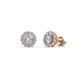 1 - Ayana Round Lab Grown and Mined Diamond Halo Stud Earrings 