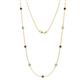 1 - Adia (9 Stn/4mm) Red Garnet and Lab Grown Diamond on Cable Necklace 