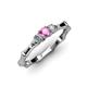 2 - Twyla Lab Grown Diamond and Pink Sapphire Three Stone Ring 