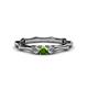 1 - Twyla Lab Grown Diamond and Green Garnet Three Stone Ring 