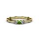 1 - Twyla Lab Grown Diamond and Green Garnet Three Stone Ring 