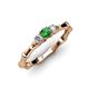 2 - Twyla Lab Grown Diamond and Green Garnet Three Stone Ring 