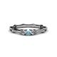 1 - Twyla Lab Grown Diamond and Aquamarine Three Stone Ring 