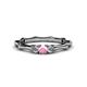 1 - Twyla Lab Grown Diamond and Pink Tourmaline Three Stone Ring 