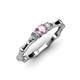 2 - Twyla Lab Grown Diamond and Pink Tourmaline Three Stone Ring 