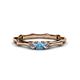 1 - Twyla Lab Grown Diamond and Blue Topaz Three Stone Ring 
