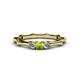 1 - Twyla Lab Grown Diamond and Peridot Three Stone Ring 