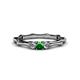 1 - Twyla Lab Grown Diamond and Emerald Three Stone Ring 