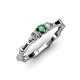 2 - Twyla Lab Grown Diamond and Emerald Three Stone Ring 