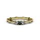 1 - Twyla Black and White Lab Grown Diamond Three Stone Ring 