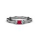 1 - Twyla Lab Grown Diamond and Ruby Three Stone Ring 