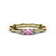 1 - Twyla Lab Grown Diamond and Pink Sapphire Three Stone Ring 