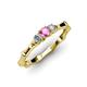 2 - Twyla Lab Grown Diamond and Pink Sapphire Three Stone Ring 