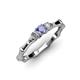 2 - Twyla Lab Grown Diamond and Tanzanite Three Stone Ring 