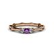 1 - Twyla Lab Grown Diamond and Amethyst Three Stone Ring 