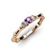 2 - Twyla Lab Grown Diamond and Amethyst Three Stone Ring 