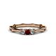 1 - Twyla Lab Grown Diamond and Red Garnet Three Stone Ring 