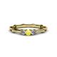 1 - Twyla Lab Grown Diamond and Yellow Sapphire Three Stone Ring 