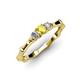 2 - Twyla Lab Grown Diamond and Yellow Sapphire Three Stone Ring 