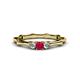 1 - Twyla Lab Grown Diamond and Ruby Three Stone Ring 