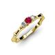 2 - Twyla Lab Grown Diamond and Ruby Three Stone Ring 