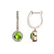 1 - Ilona (5mm) Round Peridot and Diamond Halo Dangling Earrings 