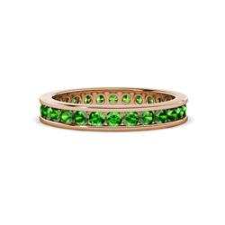 Celina Round Green Garnet Eternity Band Round Green Garnet ctw Channel Set Womens Eternity Ring Stackable K Rose Gold