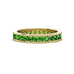 Celina Round Green Garnet Eternity Band Round Green Garnet ctw Channel Set Womens Eternity Ring Stackable K Yellow Gold