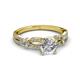 3 - Senna Desire 1.45 ctw (6.5 mm) IGI Certified Round Lab Grown Diamond (VS1/F) and Round Natural Diamond Engagement Ring 