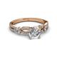 3 - Senna Desire 1.45 ctw (6.5 mm) IGI Certified Round Lab Grown Diamond (VS1/F) and Round Natural Diamond Engagement Ring 