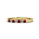 1 - Fiala 2.40 mm Ruby and Lab Grown Diamond 7 Stone Wedding Band 