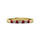 2 - Fiala 2.40 mm Ruby and Lab Grown Diamond 7 Stone Wedding Band 