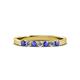 2 - Fiala 2.40 mm Tanzanite and Lab Grown Diamond 7 Stone Wedding Band 